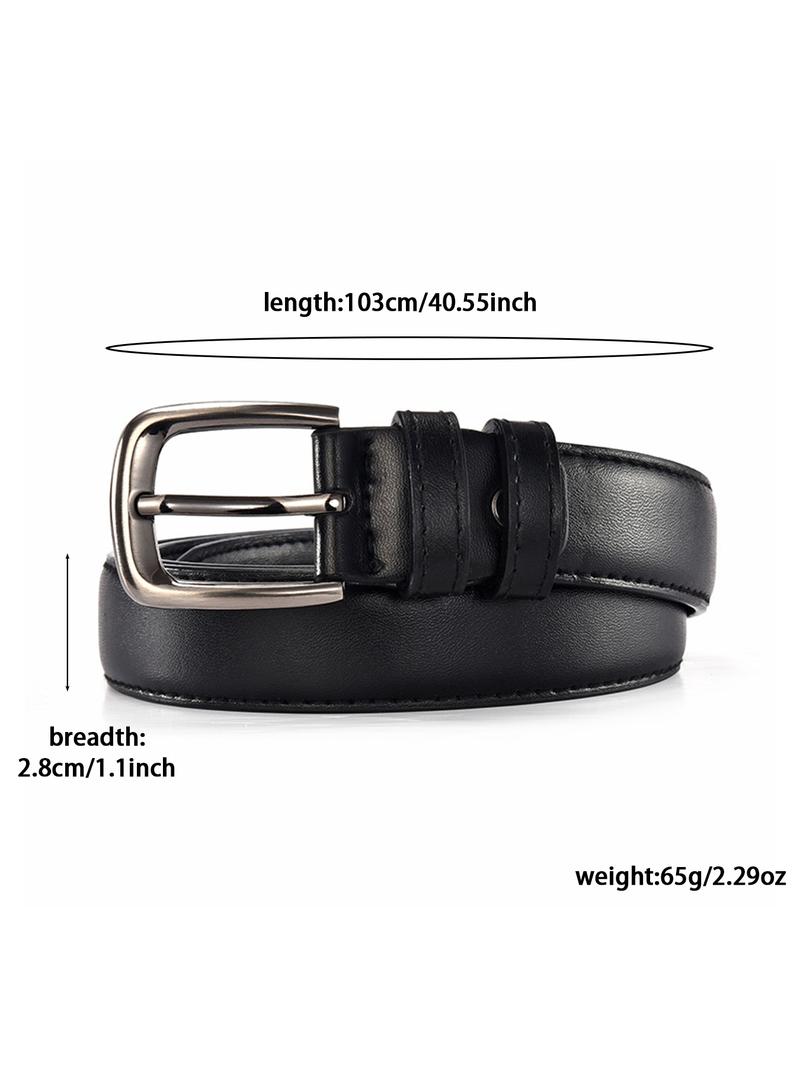 Women's Solid Color PU Buckle Belt, Fashion Belt for Party, Daily Clothing Decor, Trendy All-match & Exquisite Belt for Birthday Gift