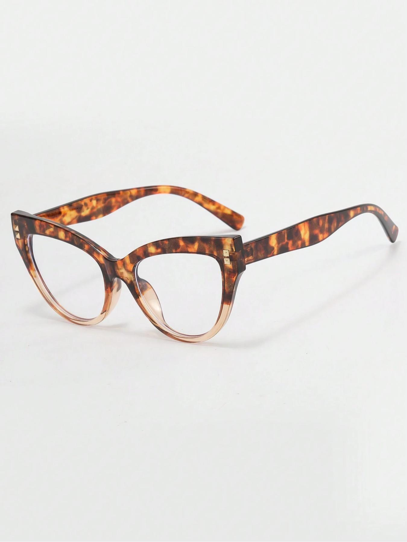 Women's Cat Eye Frame Eyeglasses, Trendy Casual Ombre Eyeglasses for Everyday Use, Fashion Accessories for Outdoor Activities, High Quality Eyeglasses