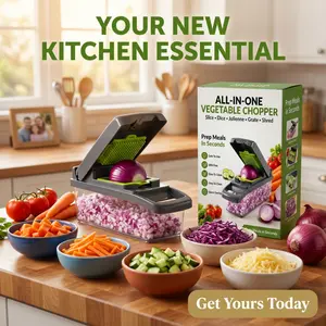 Multifunctional Kitchen Chopper - Durable Slicer, Cutter, Garlic Mincer, Onion-Potato Grater, Veggie Shredder, Fruit Prep Gadget, Kitchen Accessory