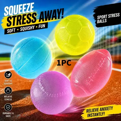 1pc Malt Sugar Solid Squeeze Toy, 4 Styles Football Basketball Squeeze Stress Balls, Stress Relief, Fun Entertainment, Reusable Gift for Birthday, Easter, Holidays