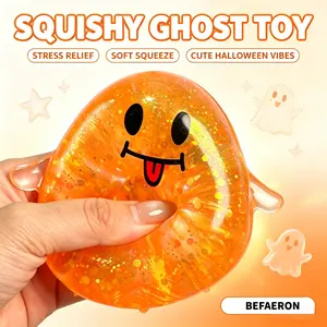 Halloween Little Ghost Squishy Toy with Maltose Hand Feel, Anxiety Calming Decompression Kneading Toy, Stress Relief Gift for Classroom Students, Office Workers, Adults and Children