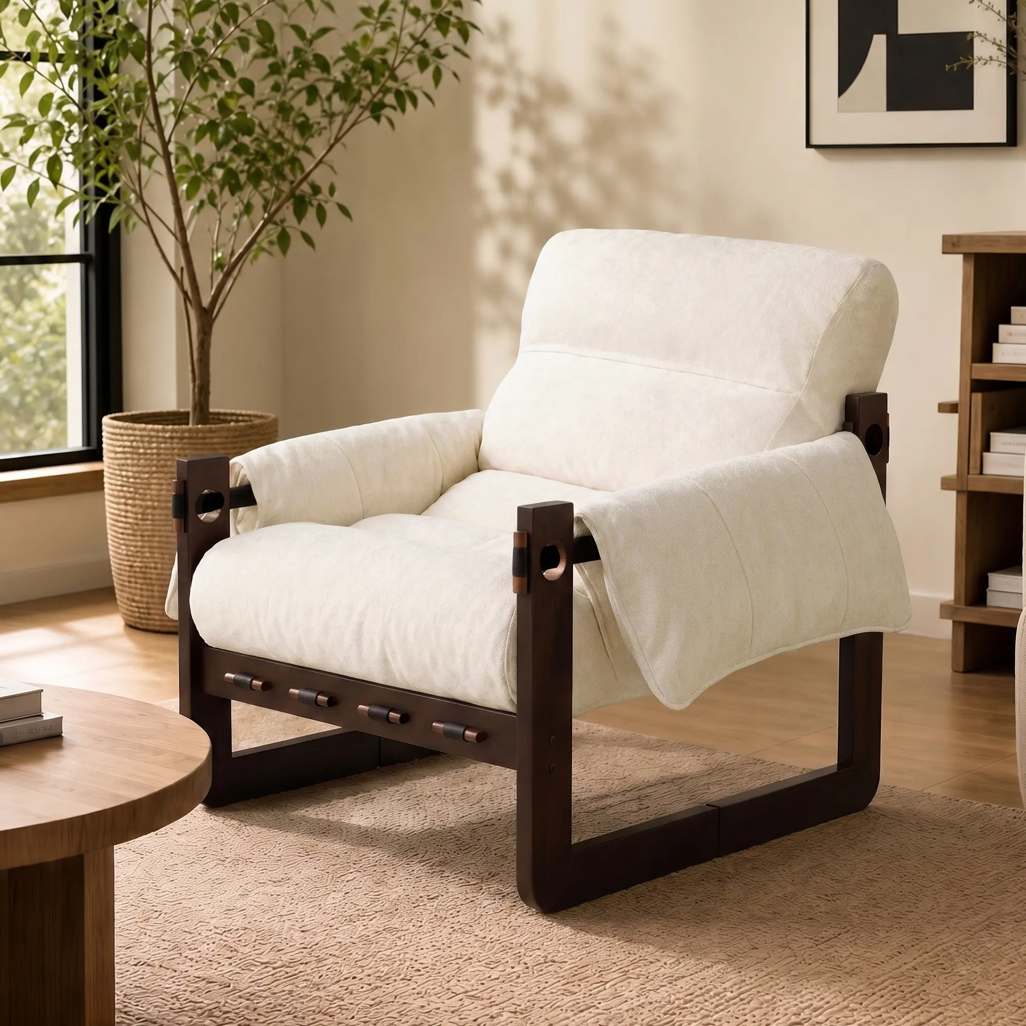 ARCH Chenille Accent Armchair Upholstered Lounge Chair with Wooden Frame Comfy Reading Chair Padded Seat Backrest Rolled Arms Living Room Bedroom Reading Nook Beige Single, Beige Color Options, Chenille Material, Product Dimensions: 33.46 W x 27.56