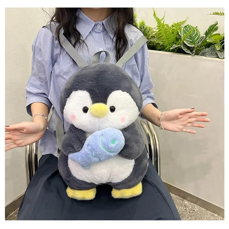 Cute Plush Penguin Backpacks Women Cartoon Fun Shoulder Bag New Trendy Personalized Girl Fashion Rucksack Kawaii Animal Knapsack
