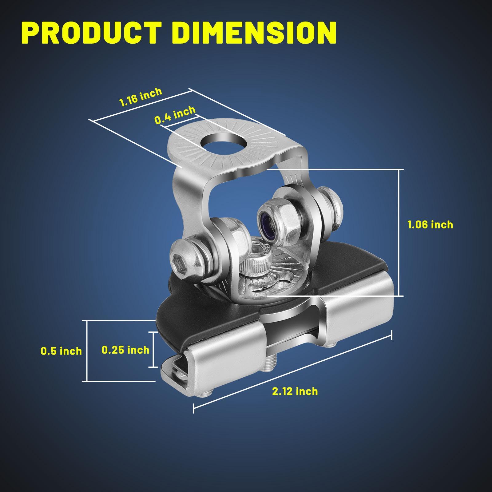 LED Light Bar Mounting Bracket, 2PCS Universal Adjustable Pillar Hood Led Work Light Mount Bracket for Off Road Jeep Truck SUV utv atv light  mounting Vehicles Stainless Steel