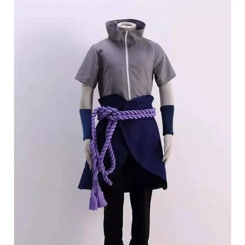 Anime Uchiha Sasuke Cosplay Costume Top Pants Belt Cos Convention Gift Adult Version Unisex
