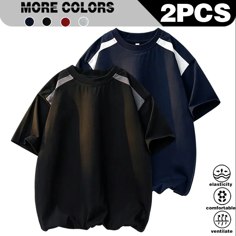 Grey T-shirt men's short sleeved trendy clothes men's spring and summer 2025 new trendy brand loose and versatile top