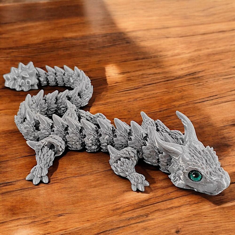 Simulated Eye 3D Printed Dragon All-in-one Molding Chinese Dragon 3D Printed Diceratops Dragon Rotatable Flexible