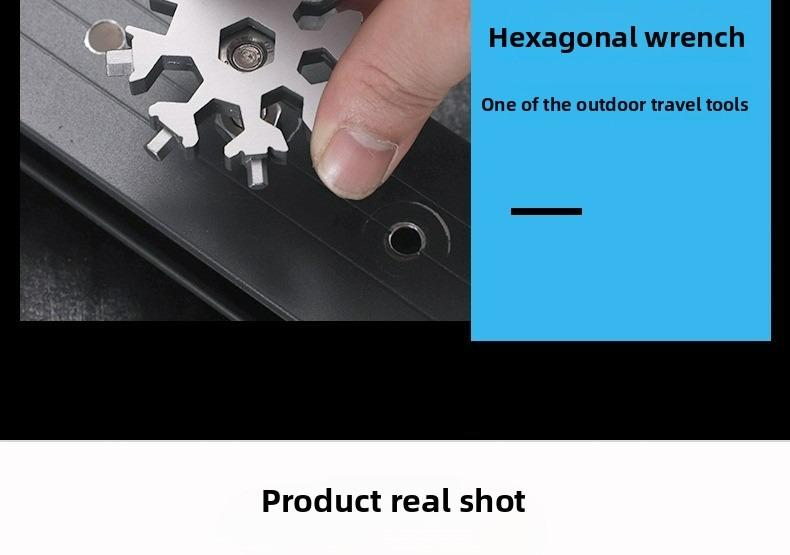 Multi-functional key snowflake wrench, multi-purpose electrician tool, universal portable screwdriver