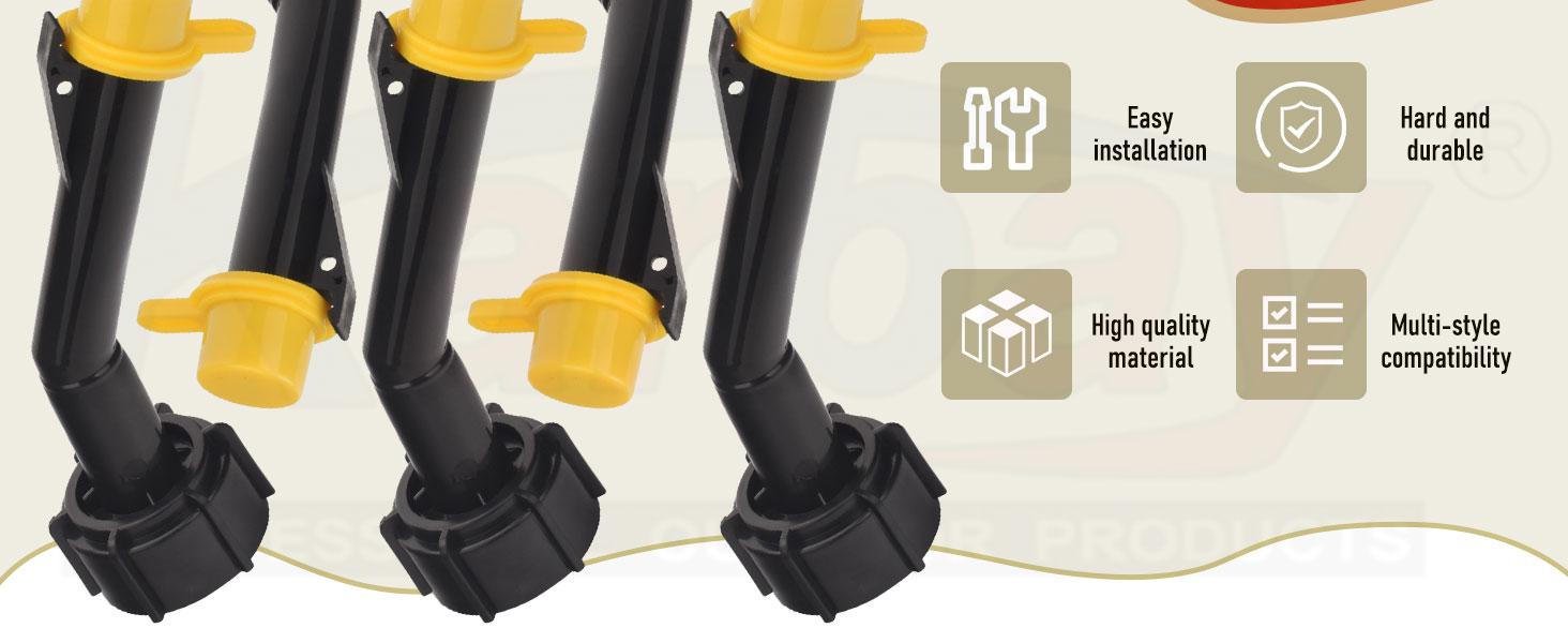 5 Pack Gas Can Spout/Fuel Gas Can Jug Spouts Nozzles Rings and Caps for Blitz 900302 900092 900094 Old Style Fits Gas & 4 Gal, 5 Gal Can