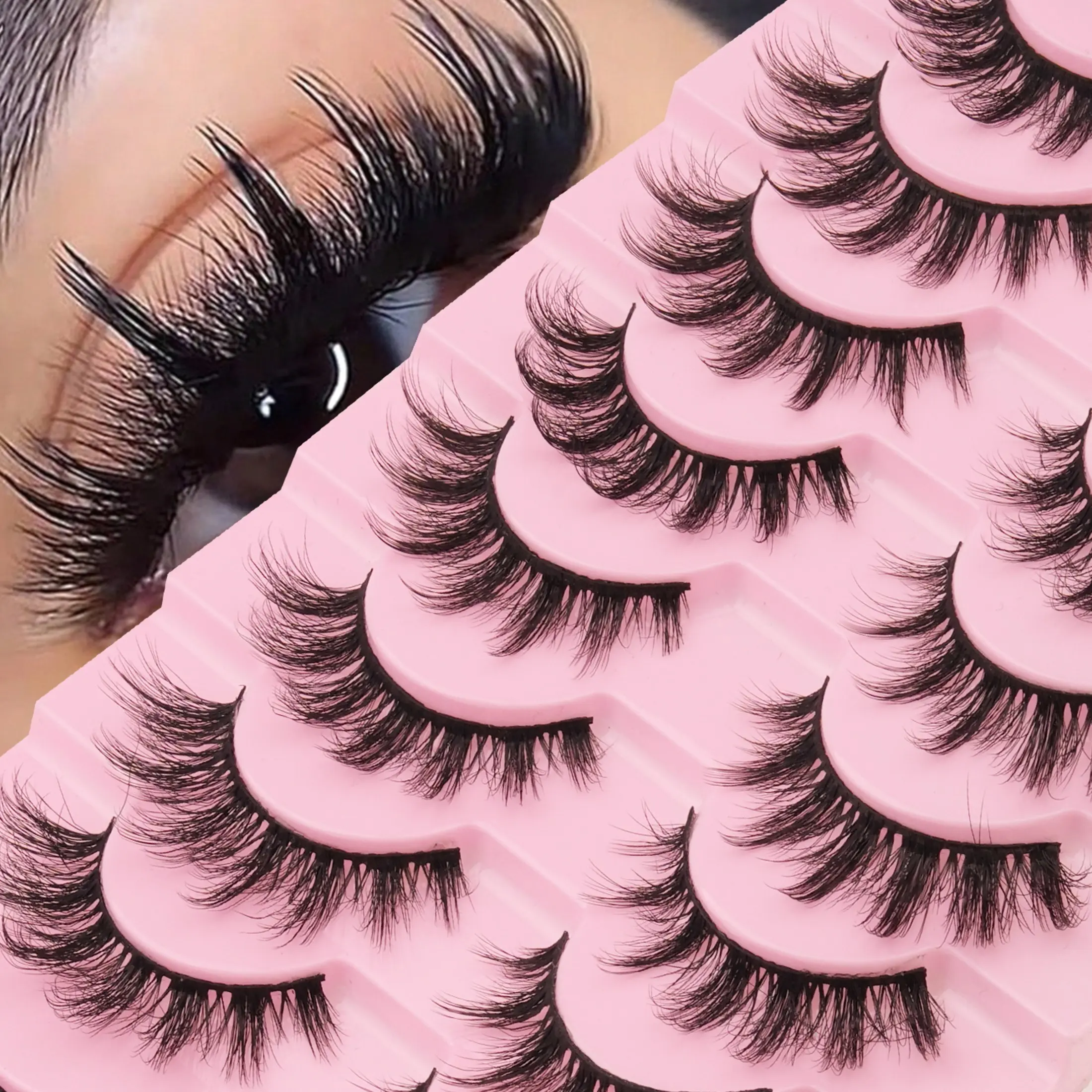 10 Pairs Comic Style False Eyelashes, Dense and Dramatic, Reusable, Perfect for Beginners, Ideal for Cosplay, Parties, Halloween