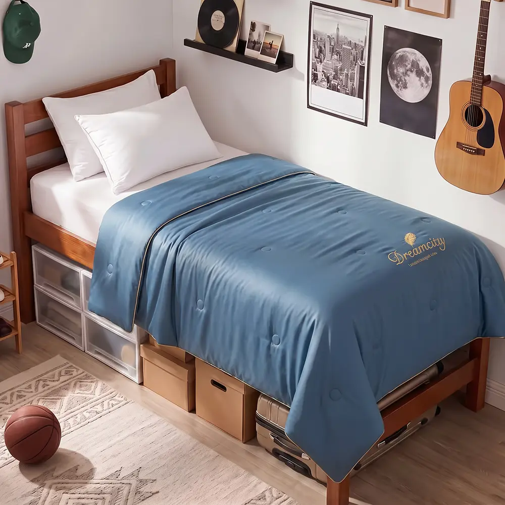 Back to School Twin XL Comforter, Lightweight Embroidered Comforter, College Dorm Bedding Essentials