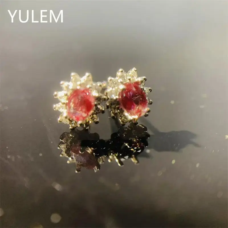YULEM Classic Design Simple 3x4mm Alexandrite Earring Studs with Silver 925 for Women Daily Wear