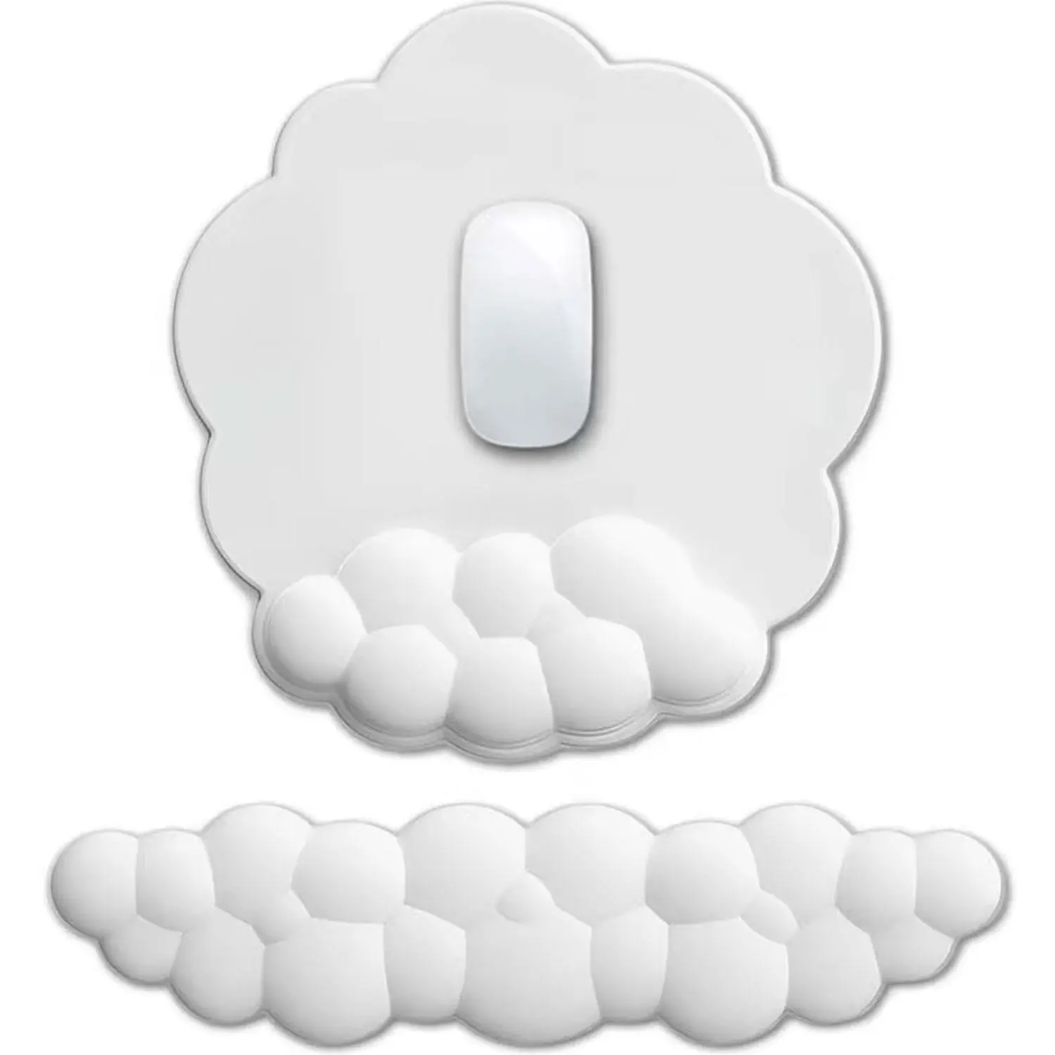 The latest keyboard wrist support kit, designed in accordance with ergonomic principles. The cute cloud-shaped mouse pad with a wrist rest is suitable for both work and gaming. It is the perfect gift for Halloween and Christmas.