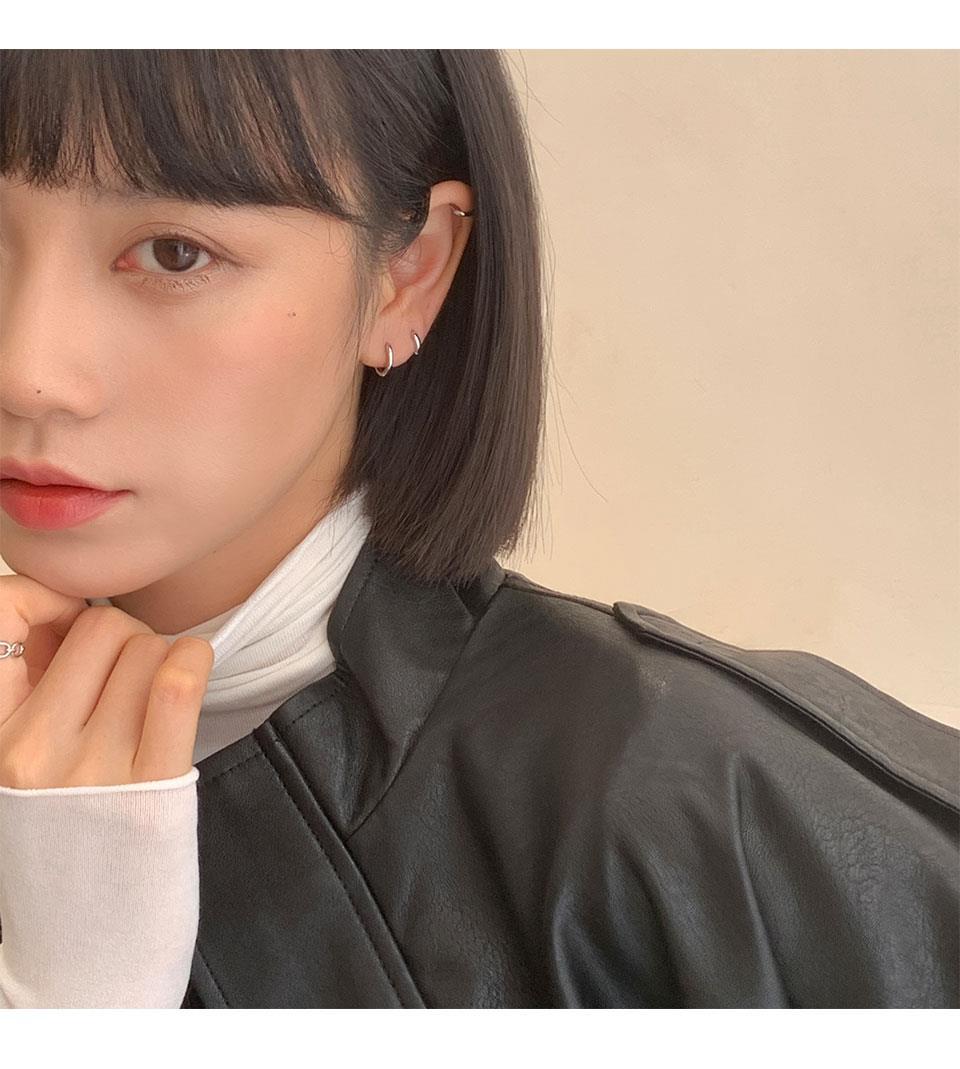 925 Silver ring earrings for women, no need to take them off when sleeping. Korean cold style, small and versatile, popular ear rings and ear buckles