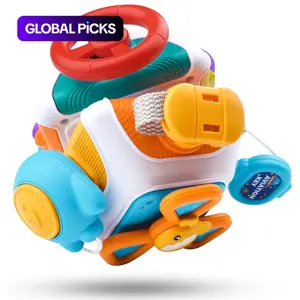 10 in 1 Baby Busy Board Cube, Montessori Sensory Toy, Infant Carseat Plane Travel, Kid Education Learning Activity Toys, Birthday Gift, Toddler Busy Board