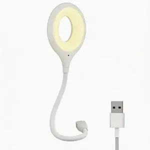 1pcs Voice Intelligence Voice Control USB Reading Flexible Gooseneck LED Light Bedside Reading Soft Night Light Smart Voice Activation for Bedroom Office Study Use Multiple Groups