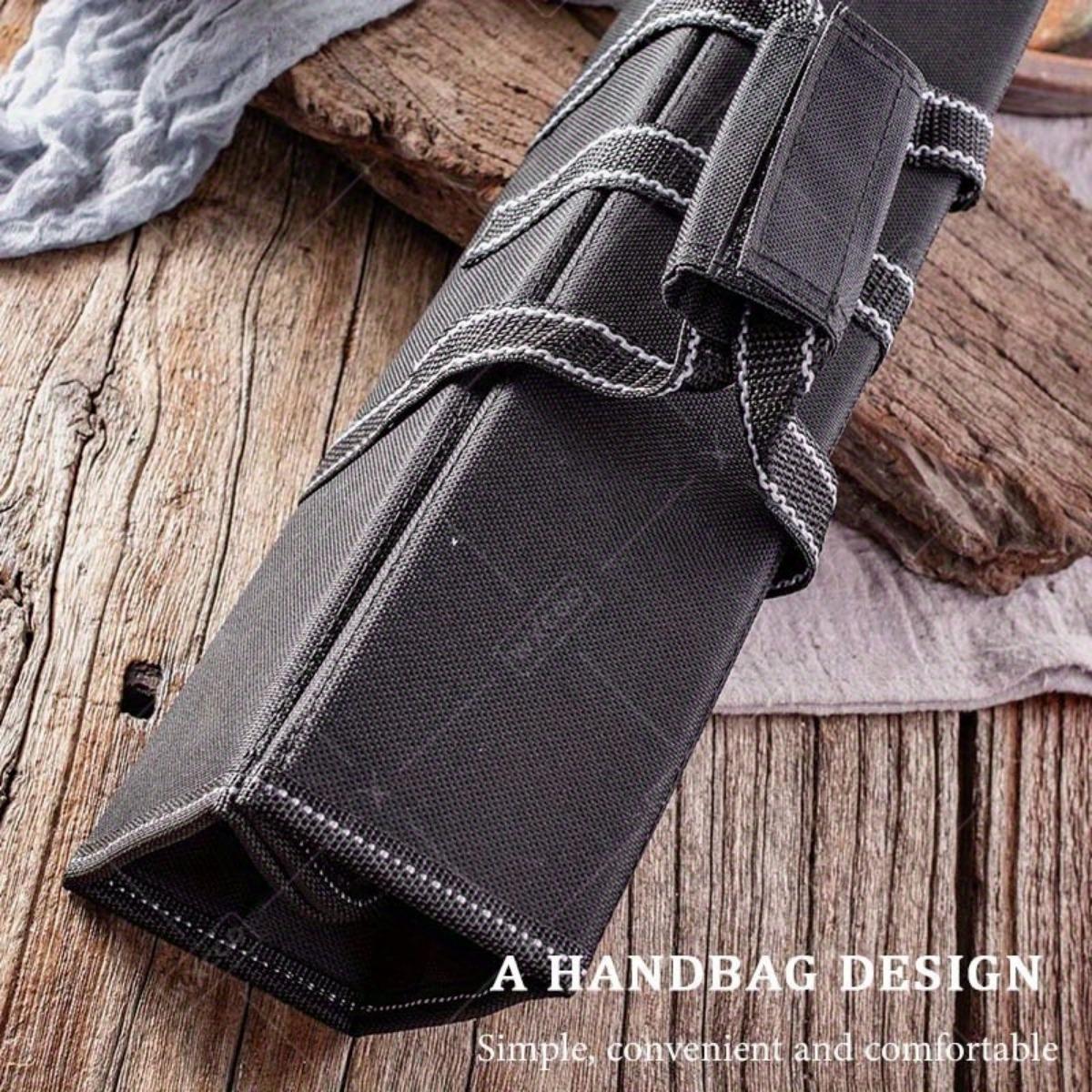 1PC Portable Kitchen Cooking Chef Knife Roll Bag Waterproof Oil-proof Travel Carry Case Storage Case Multi-functional Folding Durable Oxford Cloth Bag