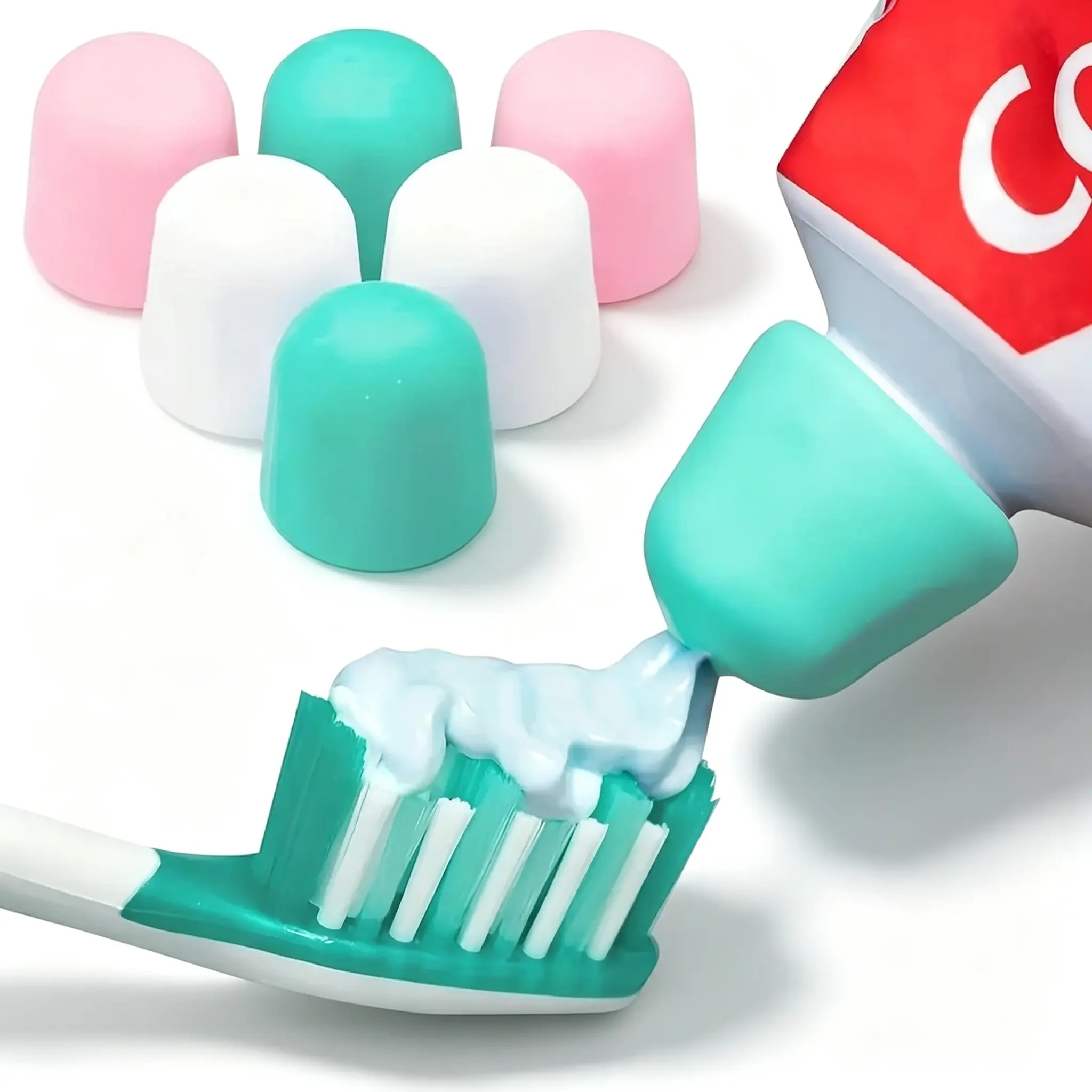 6-Pack Self-Closing Toothpaste Tube Caps, Reusable Toothpaste Dispenser Replacement Caps for Home Daily Oral Care