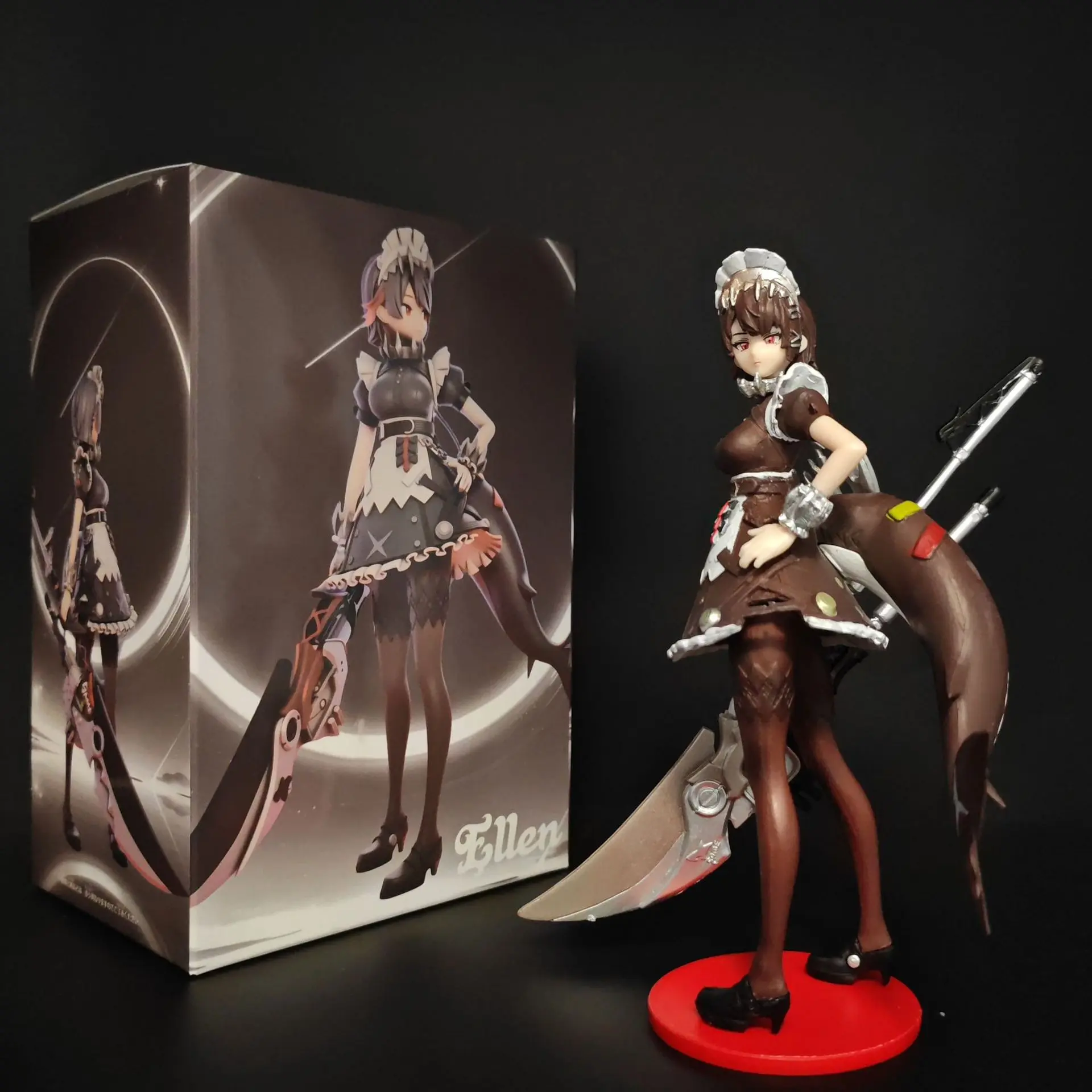 Ailyn Joe Handmade Model 16cm Shark Girl Servant Scythe Figure, Desktop Anime Game Collection Ornament, Unique Collectible Gift