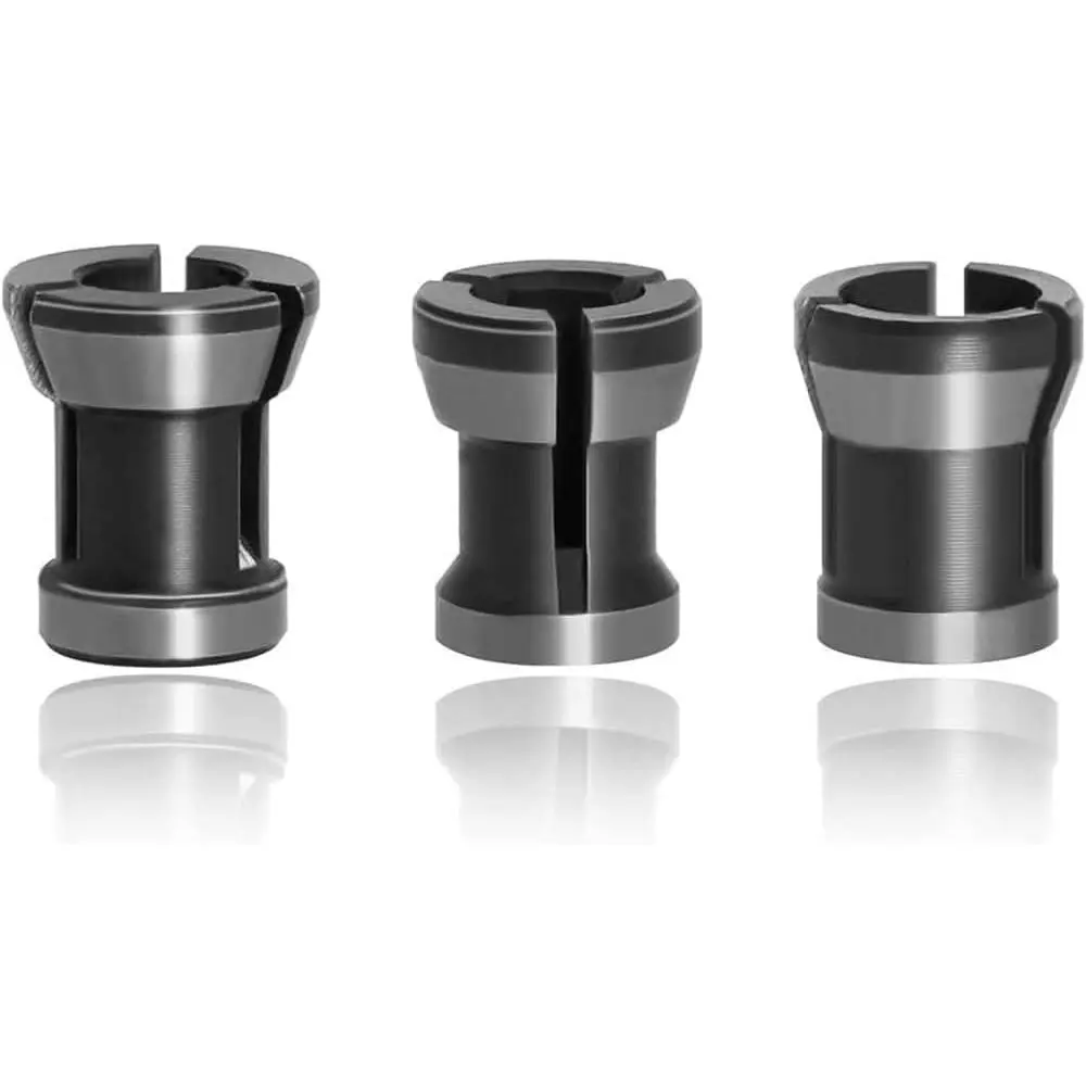 3-Piece Collet Adapter Set - Straight Grinder Replacement Collet Chuck for Router Work, Milling Machines (Fits 6, 6.35 & 8 mm Tools), Multi-Size