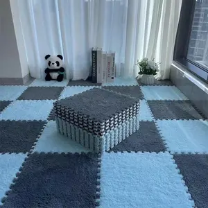 10-Piece Puzzle Carpet Tiles for Bedroom Living Room, Luxury Eva Foam Non-Slip Floor Mats, Safe Area for Bedrooms or Game Rooms