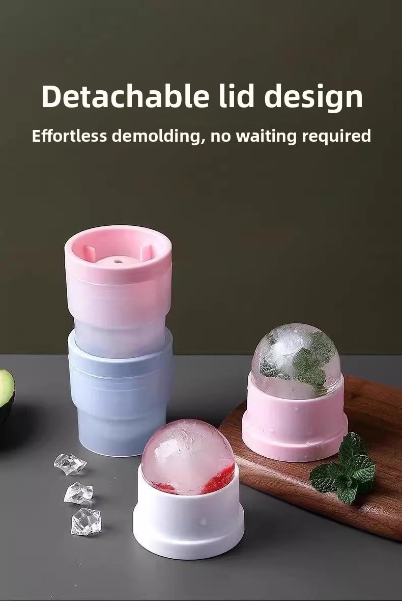 Ice Ball Molds - Set of 3, Round Ice Cube Molds, Spherical Ice Cubes for Whiskey, Cocktails, Bourbon Cocktail Ice Cube Mold