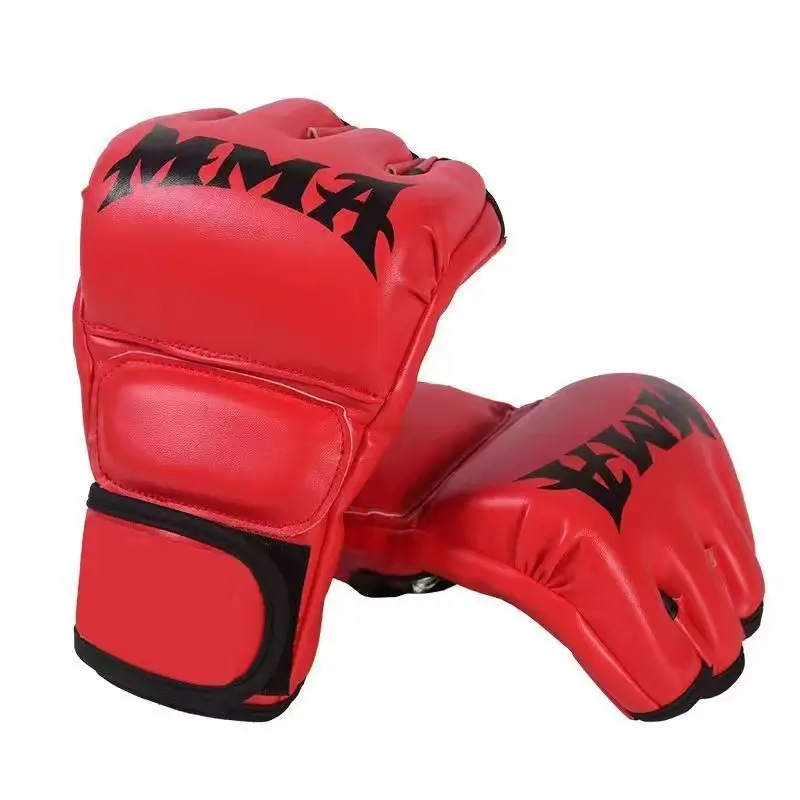 Cross Border Half Finger Gloves Free Fighting Sandbag Mma Gloves Fighting Boxing Match Training Leaky Finger Gloves