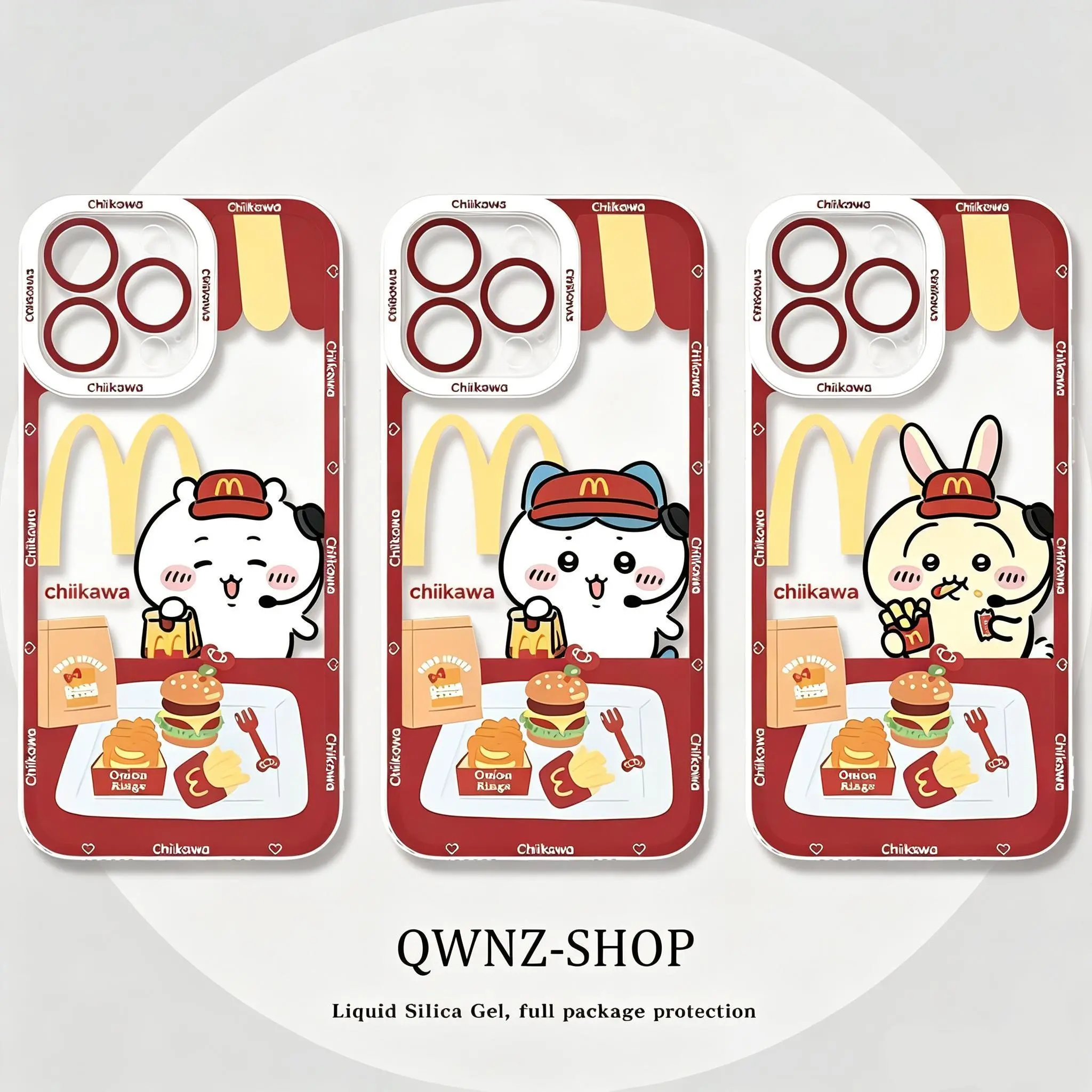Cute Cartoon Hachiware Usagi‌ Momonga Kawaii Chiikawa Transparent Phone Cases For iPhone 17 Promax 17Air 16 Plus 15 14 13 12 11 Pro 17E- Transparent soft TPU Shockproof Protective Cover Gift For Birthday Halloween Christmas