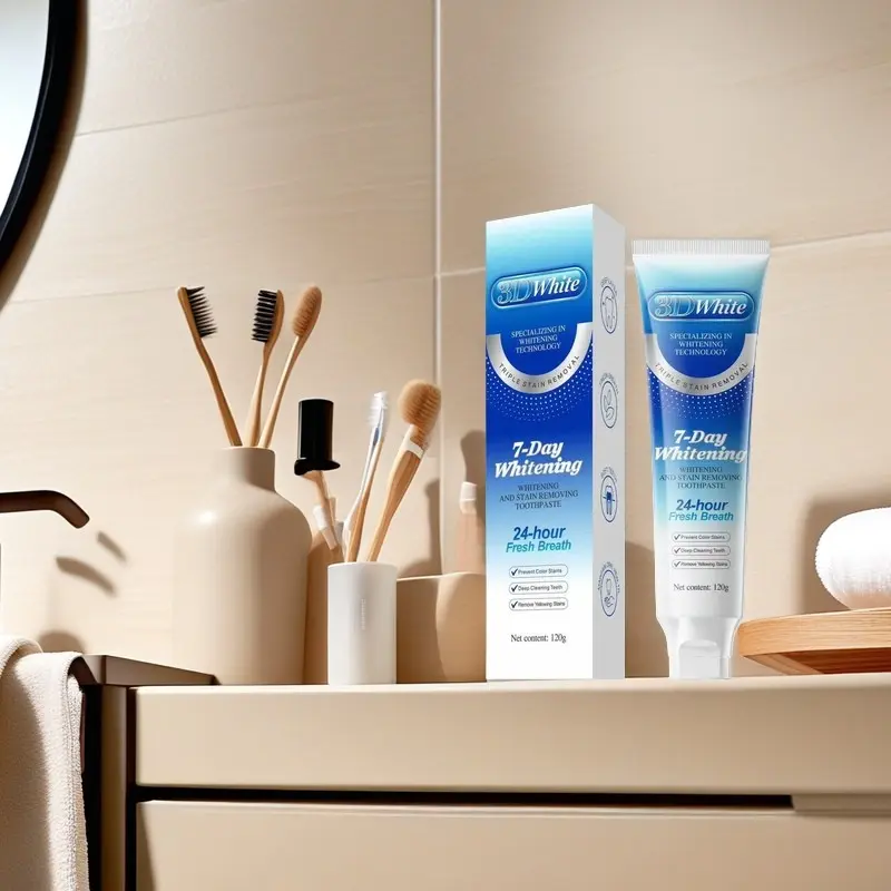2pcs/3pcs 3D Whitening Toothpaste, Triple Stain Removal, Improves Teeth, Fresh Breath, Deep Cleaning, Oral Care, Gum Health
