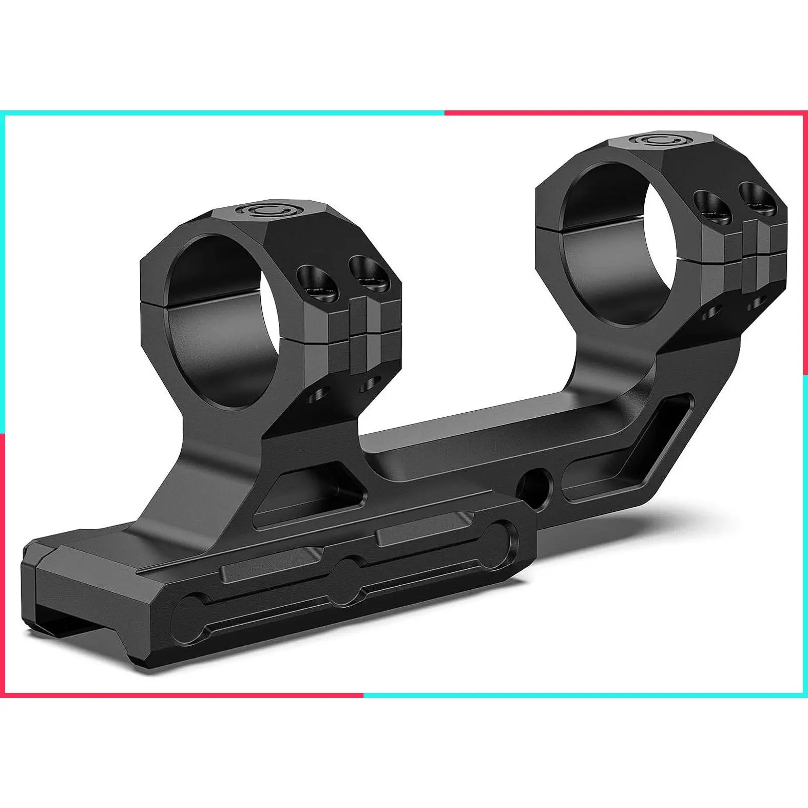 Precision One-Piece Cantilever Scope Mount with Offset Dual Rings for Picatinny Rails