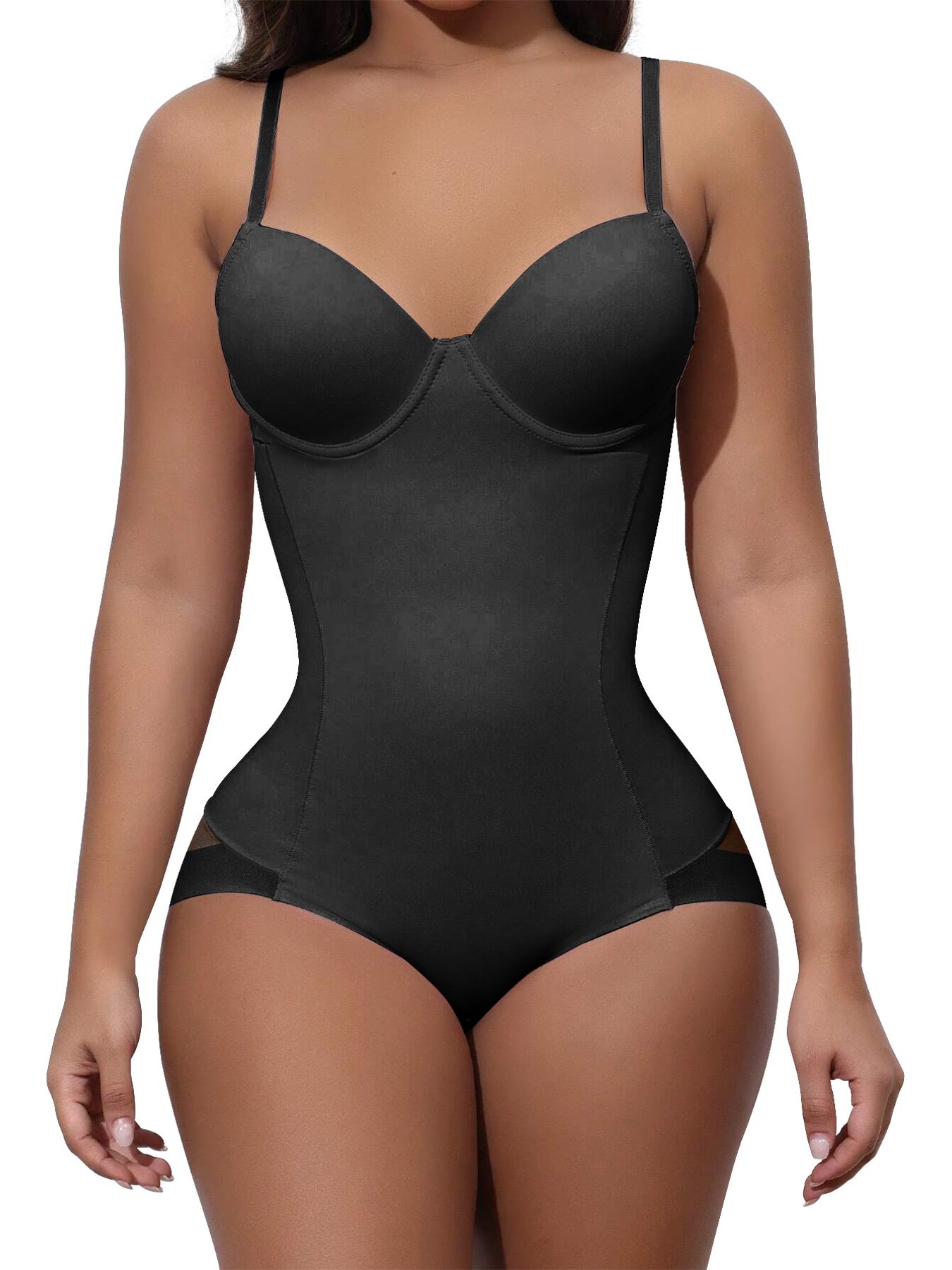 Women's Solid Color Seamless Tummy Tuck Underwear Bodysuit, Casual Comfy Breathable Shaper, Women's Shapewear for Daily Wear
