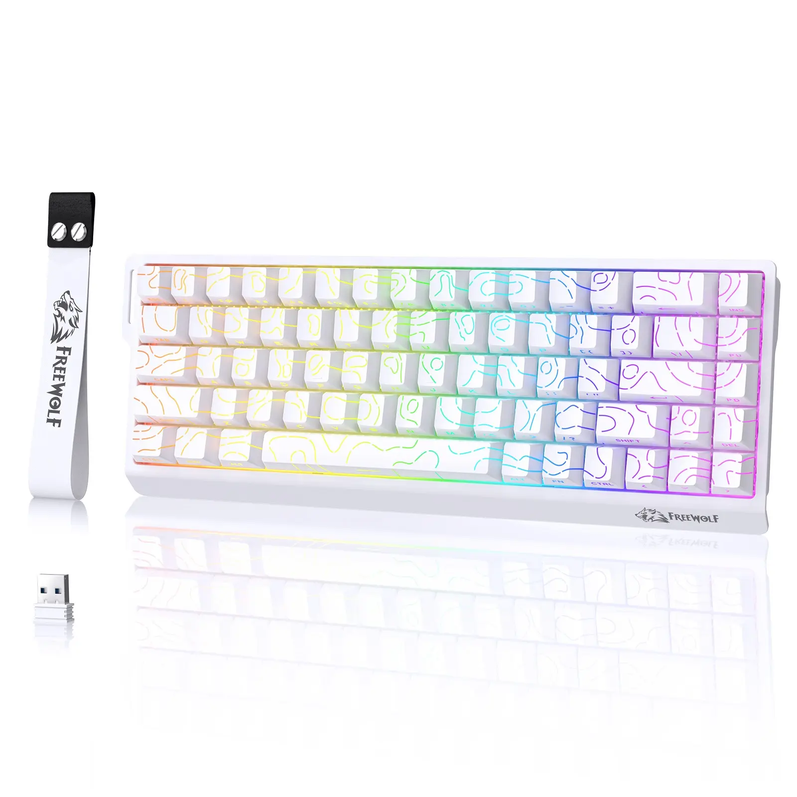 S68 Pro 60% Mini Wireless Gaming Keyboard, 68 Key Layout, Silent Design, RGB Backlight, Compact and Lightweight, Ideal for Gamers