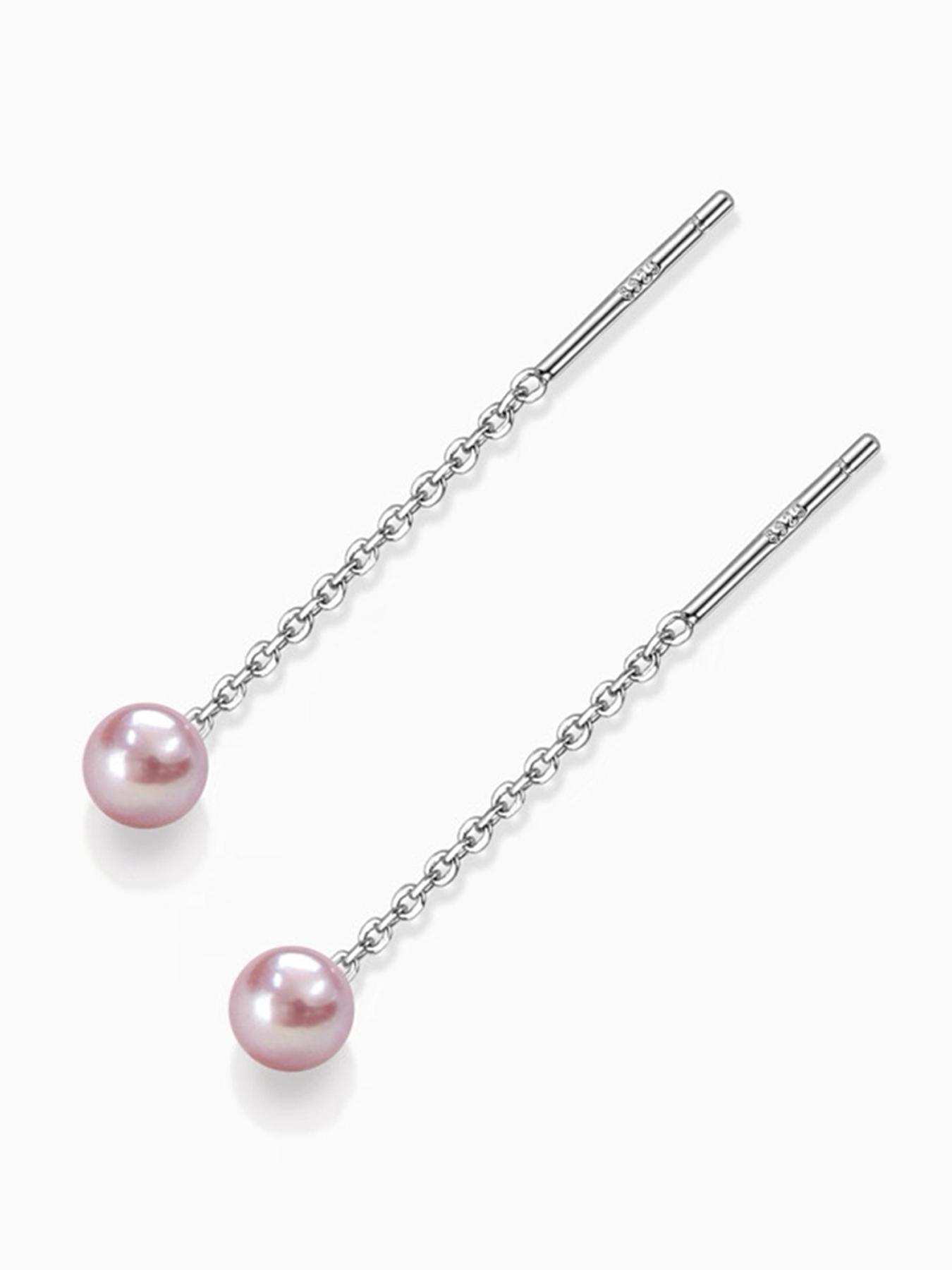 Elegant S925 Silver Pearl Teardrop Unique Design Earrings for Women, Long Dangle Baroque Freshwater Pearls, Hypoallergenic Valentine's Day Gift