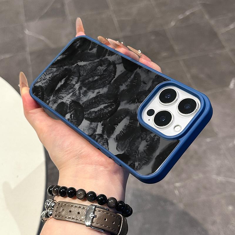 Chic Magnetic Case for iPhone11/12/13/14/15/16/17/promax Black White Texture MagSafe Ready, Anti-Slip, Ultra Thin | Aesthetic Touch for Daily Use