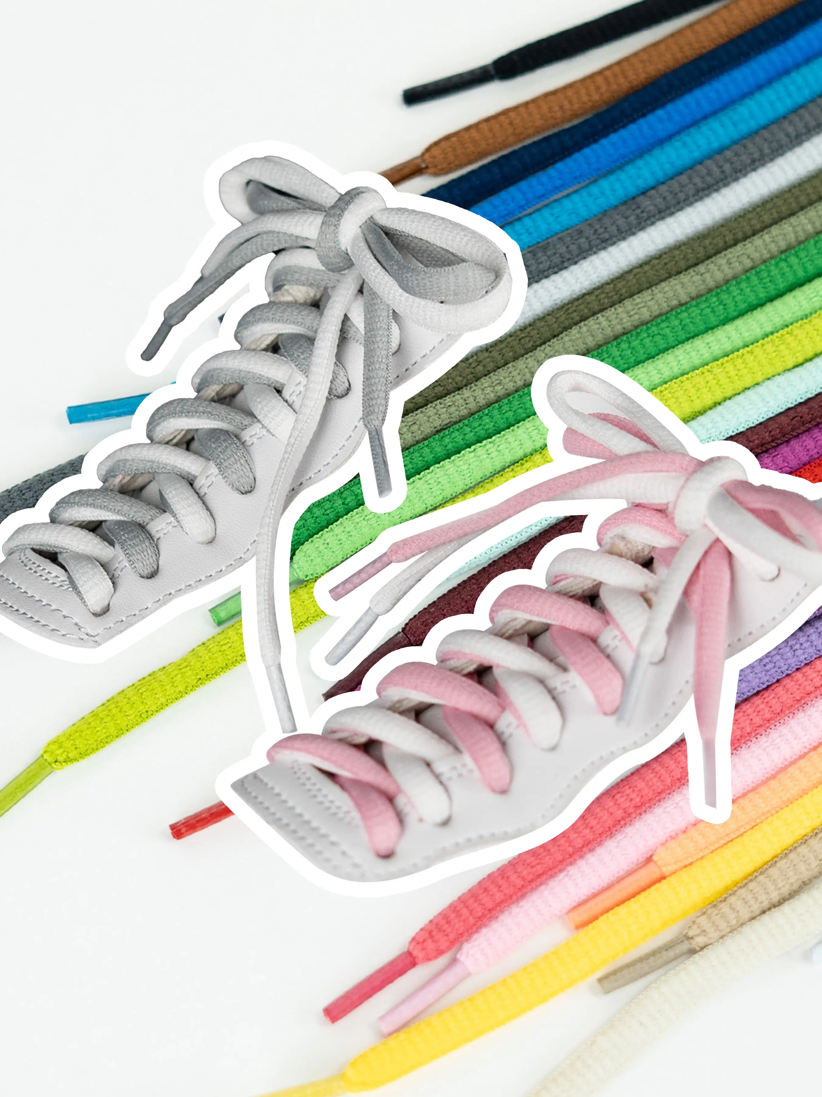 3 Pairs/6 Pairs/12 Pairs/28 Pairs 6mm Wide Multicolor Semi-Circular Shoe Laces, Daily Replacement, Comfortable & Durable Design