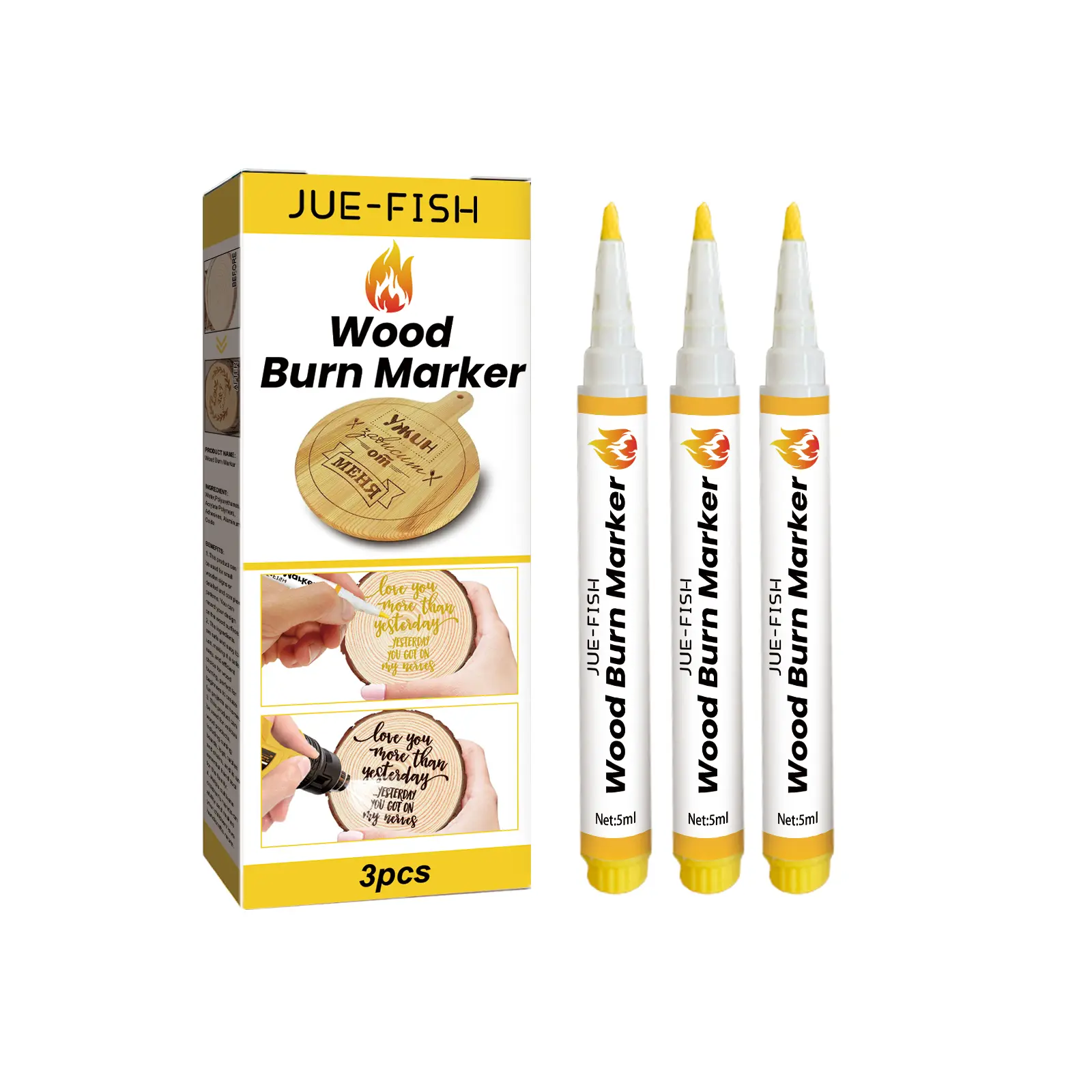 Wood Burning Marker Pen DIY Wooden Coaster Cutting Board Pyrography Pen Wood Burning Marking Pen