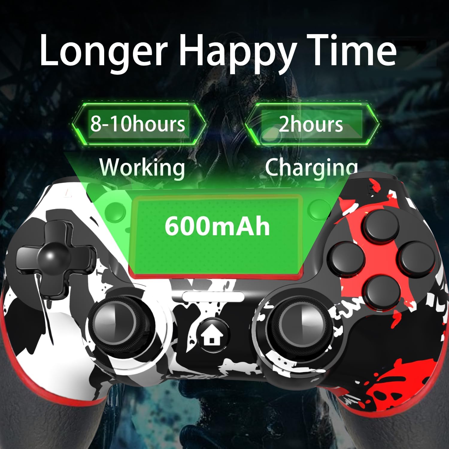 Upgraded  Controller for Ps4 Gamepad Compatible with Ps4/Pro/Slim/Windows PC,Joystick for PS4 with Touchpad/Stereo Headphone Jack/Six-axis Motion Control/  (Flame Red)