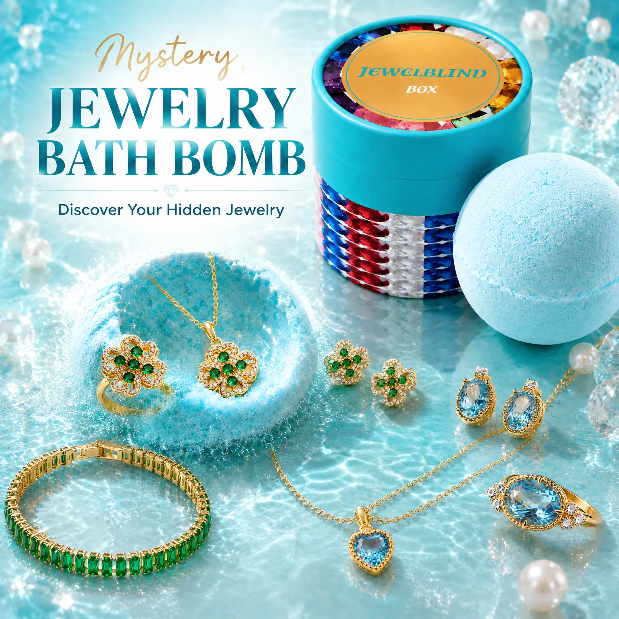 Jewelry Mystery Box – Random Fine Jewelry Necklace, Earrings, Bracelet, Ring & Charm – Cute Surprise Gift for Parties, Valentine's Day, Mother's Day – Fizz Reveal