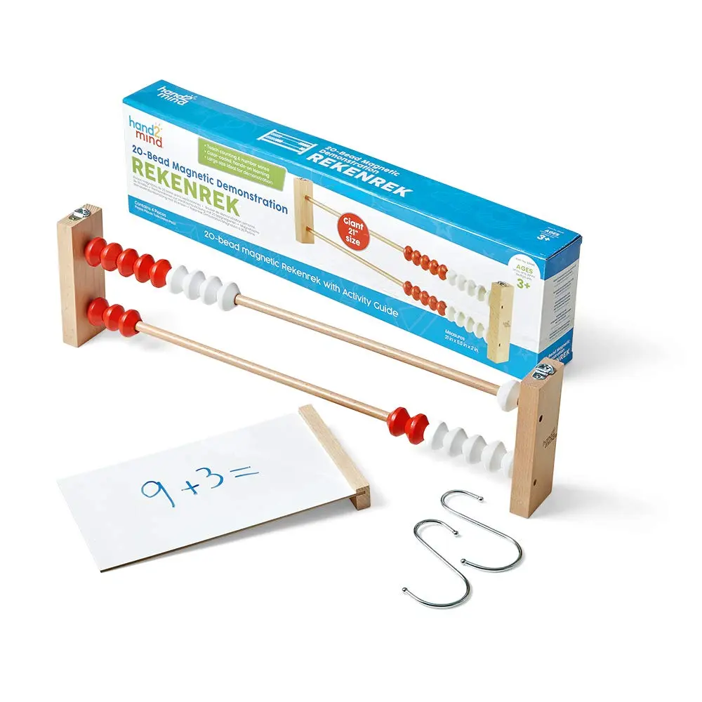 93440 20-Bead Giant Magentic Rekenrek Colored Abacus for Kids Wooden Counting Math Manipulatives Learn Counting and Numbers (Set of 1)
