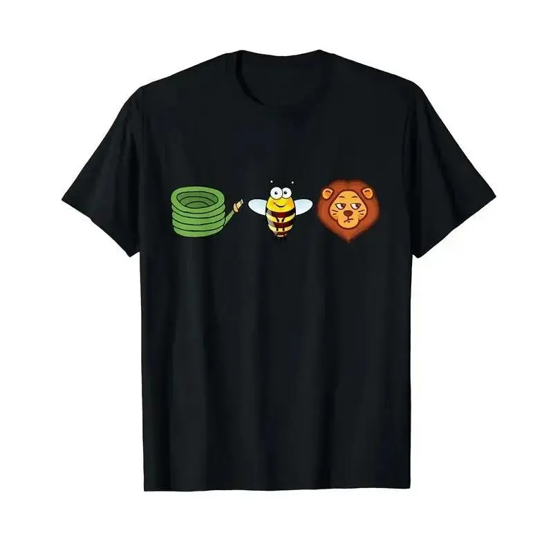 Hose Bee Lion Mens T Shirts Cotton Short Sleeve T-Shirt Crew Neck Tees Casual Shirt