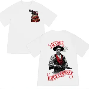 Graphic T-Shirt I’m Your Huckleberry Shirt Say When Old West Death Dealers Collection Tombstone Ghost Town Zombie T-Shirt Hoodie Sweatshirt Western Horror Cowboy Style Unisex Streetwear Camiseta Casual Verano USA