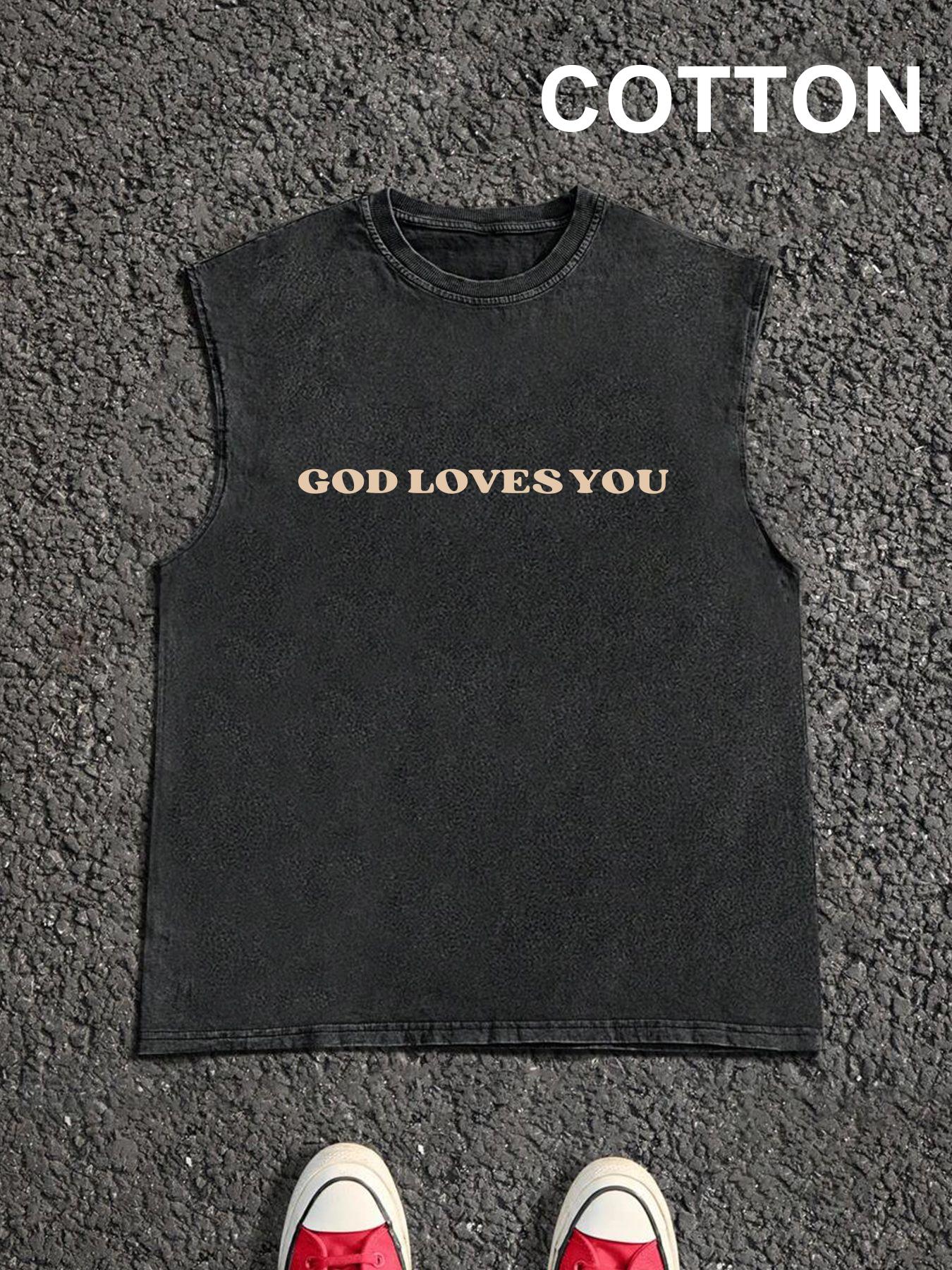 Men's Letter Print Knit Tank Tee, Regular Fit Casual Sleeveless Top for Summer, Men's Top for Daily Wear