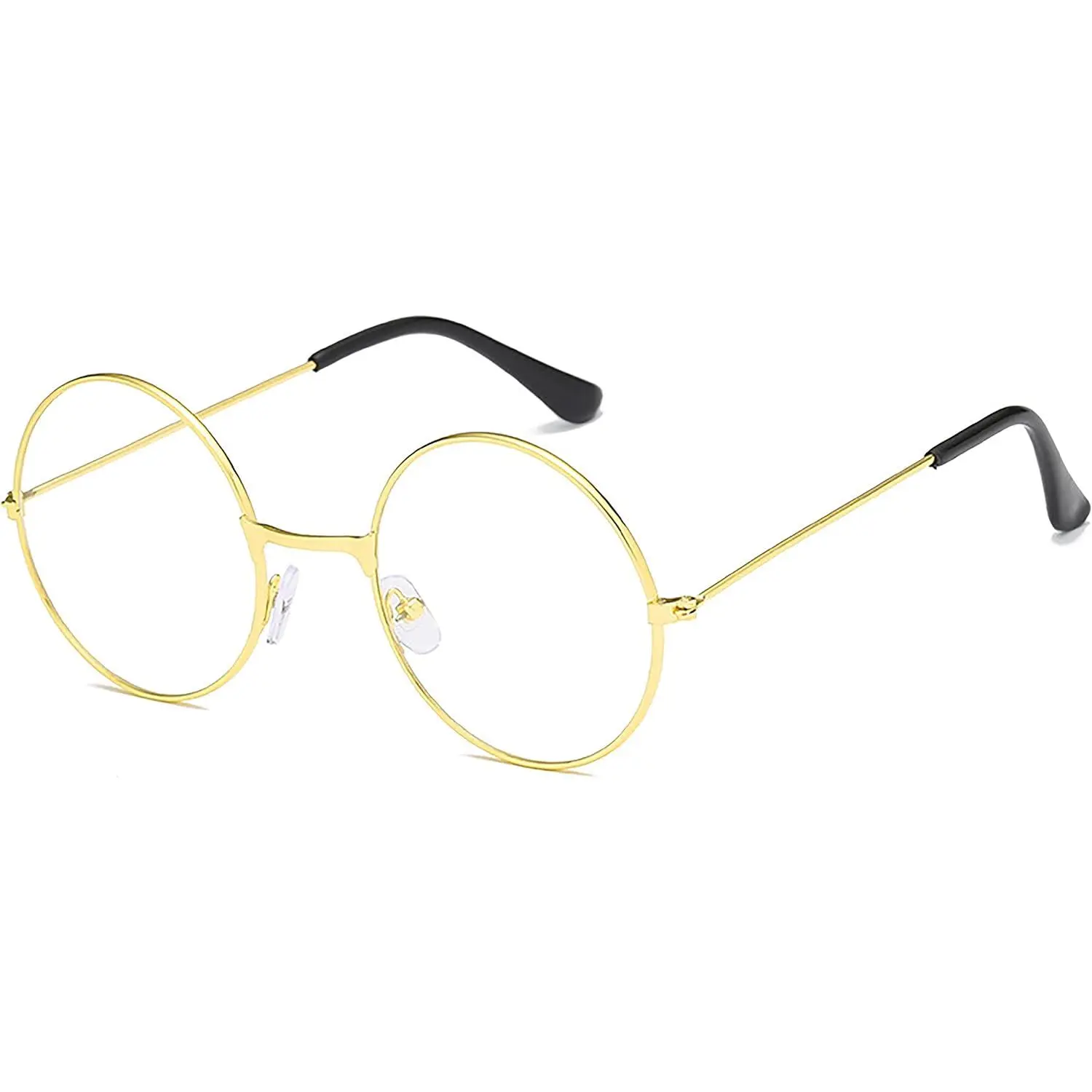 Classic Round Glasses Retro Circle Eyeglasses Clear Lens Metal Frame Accessories Non-Prescription For Men Women