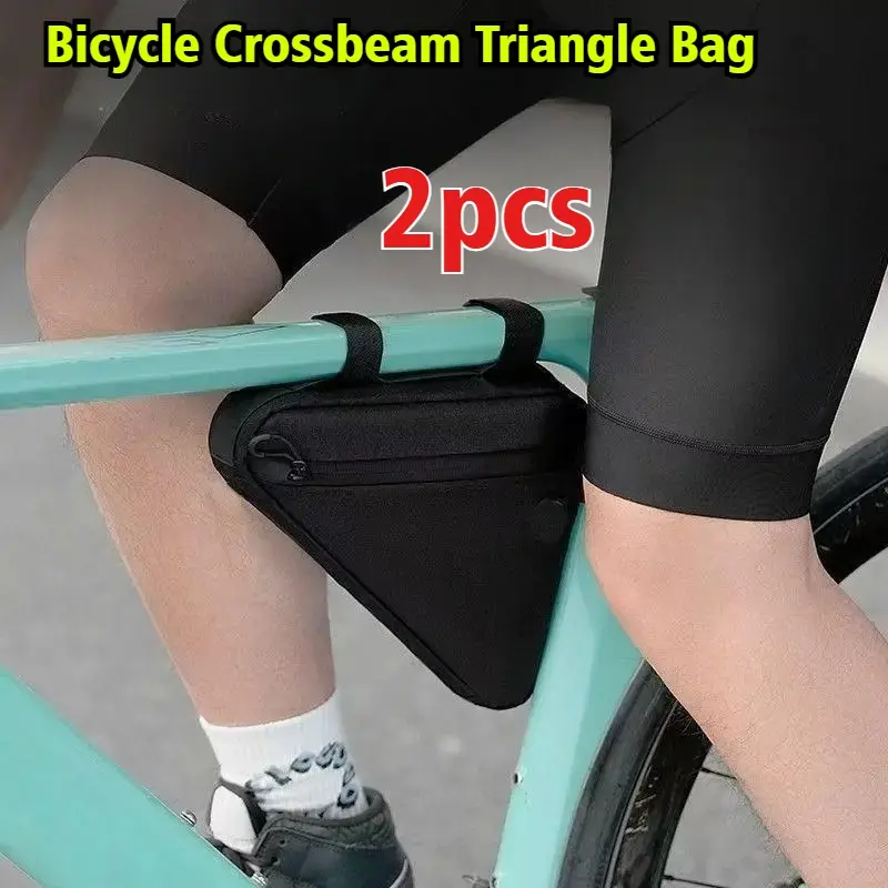 2PCS Bicycle Triangle Bag Bike Frame Front Tube Bag Cycling Bag Tool Pack Bicycle Storage Bag Bicycle Accessories
