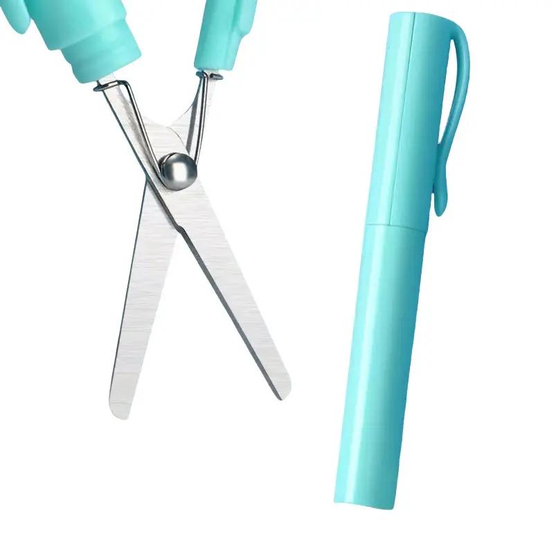 Mini Portable Folding Scissors Set, 2 Pieces Art Craft Shears for School Office Home Use, Compact Travel Friendly Design Paper Cutters, Multifunctional Stationery