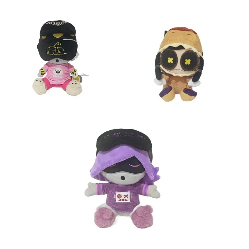 3 Pcs Murder Drones Plush Doll Complete Set Sleepwear Pajama Series Uzi N V Cute Robot Character Soft Short Plush Sitting Stuffed Toy Weird Sci-Fi Cartoon Decor Gift For Teens Animation Themed Birthday Christmas Party Favor Cross-Border Wholesale