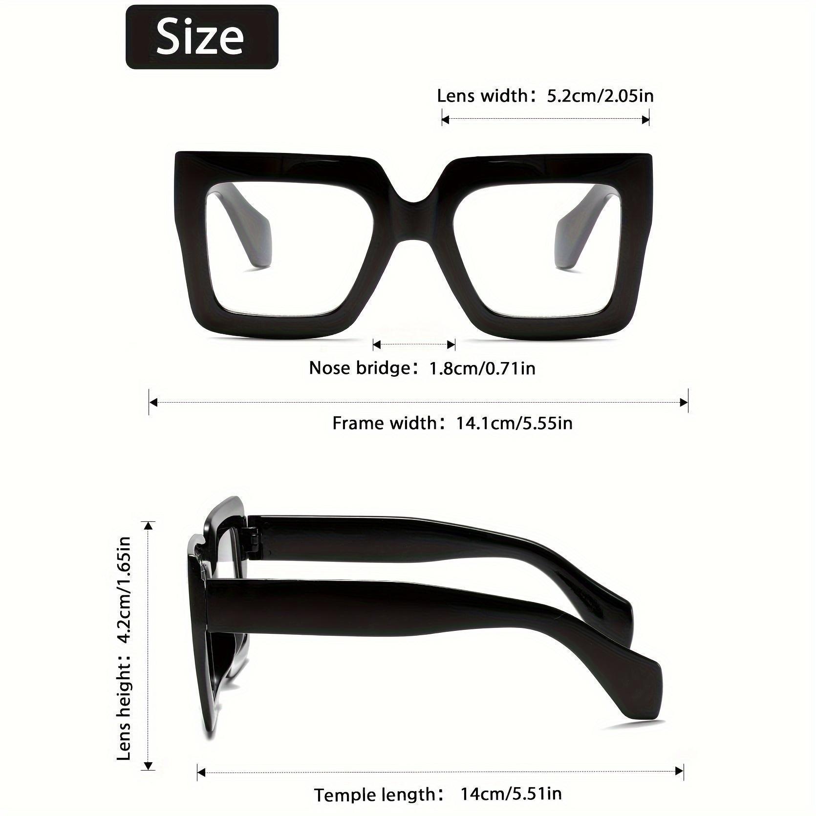 1 Pair Fairmarry Chic Square Clear Lens Glasses - Vintage Style, PC Frame Perfect for Daily Wear （0degrees without glasses case）