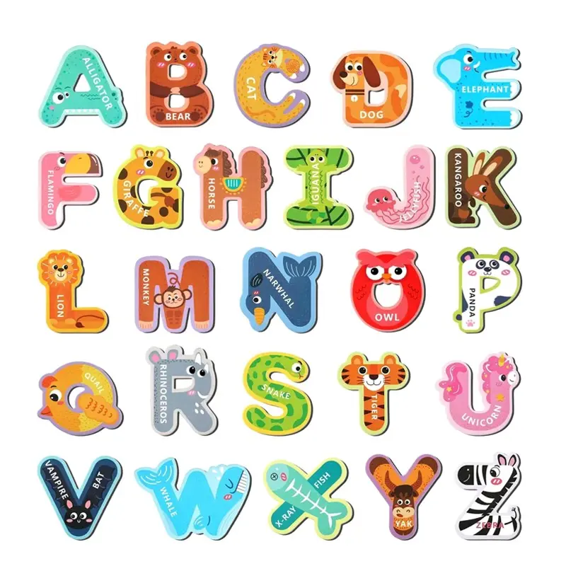 26‑Piece Animal‑Themed Magnetic Alphabet Fridge Magnets, Thick Easy‑Grip ABC Letters Set, Detachable Colourful Refrigerator Magnets,Fridge Decor Household Gift,brilliant back‑to‑school