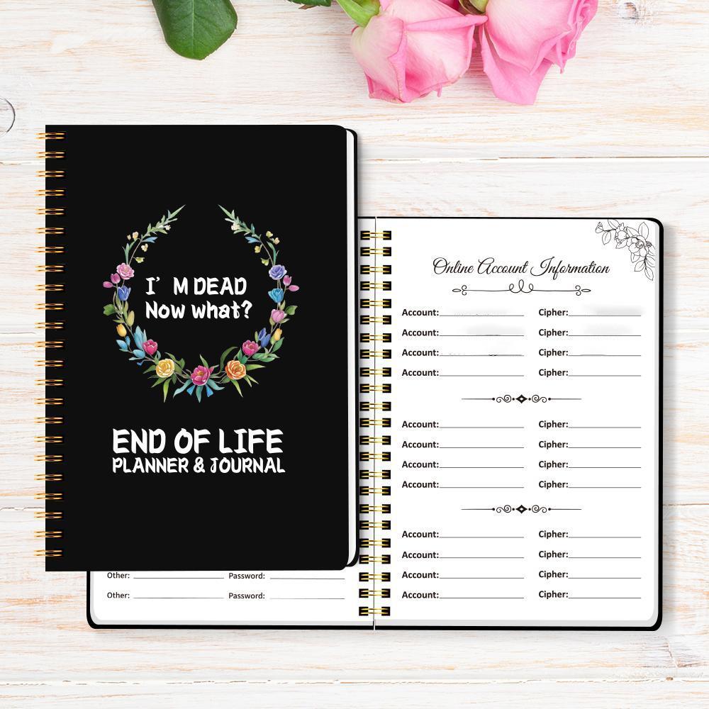 Floral Pattern End-of-life Planning & Journal Notebook, 1 Count Essential Personal Planning Notebook with Emergency Contacts, Care Plan