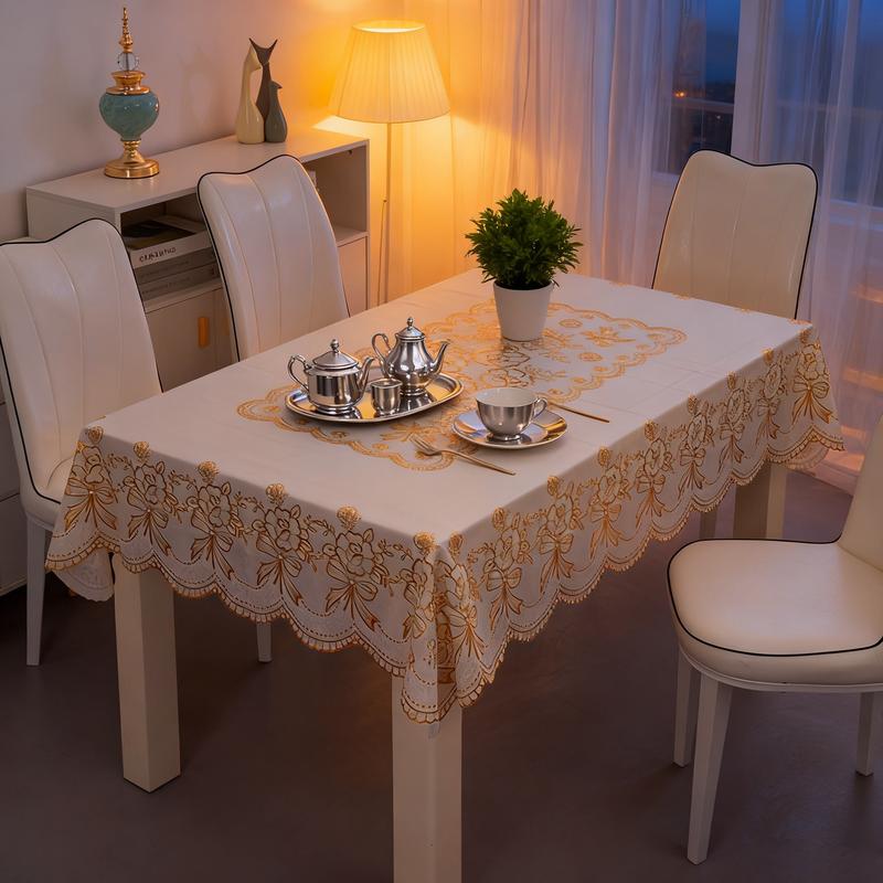 PVC Foil Tablecloth, Waterproof Oil Resistant, Easy to Clean for Kitchen and Dining Use, Ideal for Family Gatherings, Rectangle Tablecloth
